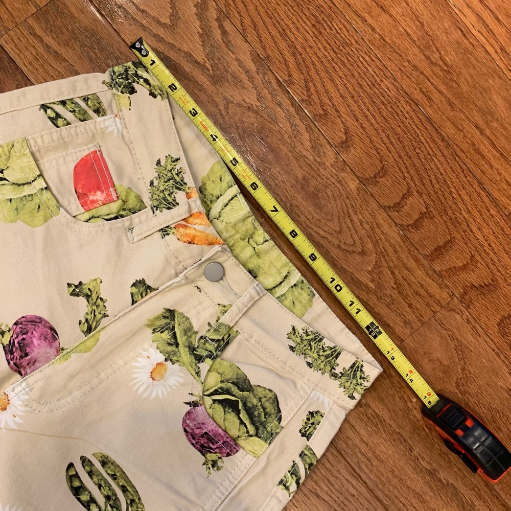 Vegetable Print Barrel Pants NWT S - Picture 4 of 10